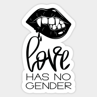 Love Has No Gender Vampire Sticker